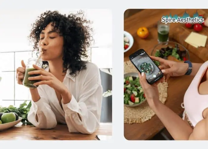 Image of woman looking into her diet and fat freezing Perth to improve her health
