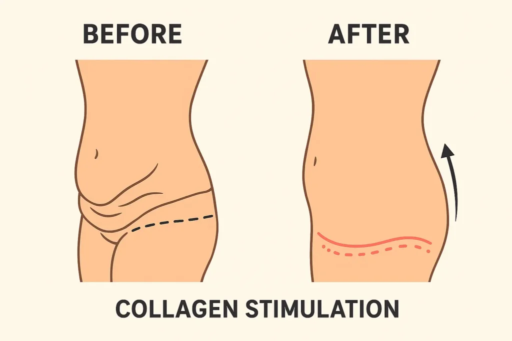 Before and after results for sagging skin after weight loss injections Perth
