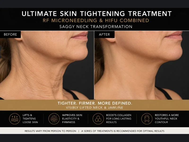 before and after Ultimate skin tightening treatment Perth